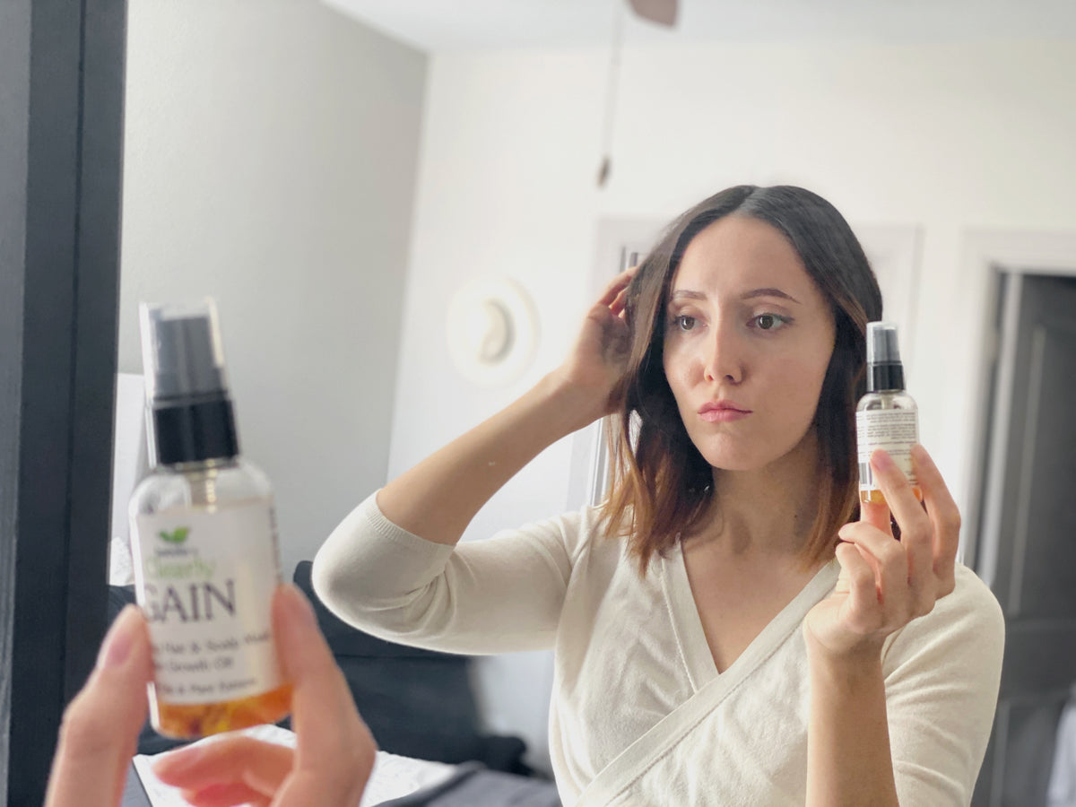 Hair Growth Oil and Thickening Scalp Treatment with Castor, Jojoba, Clary Sage, Rosemary, Nettle Extract I478
