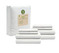 100% Organic Cotton Queen Size White Sheets 8 Pc I794230