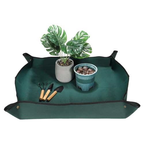 39.4" x 29.5" Waterproof Plant Repotting Mat with Garden Tools O7295