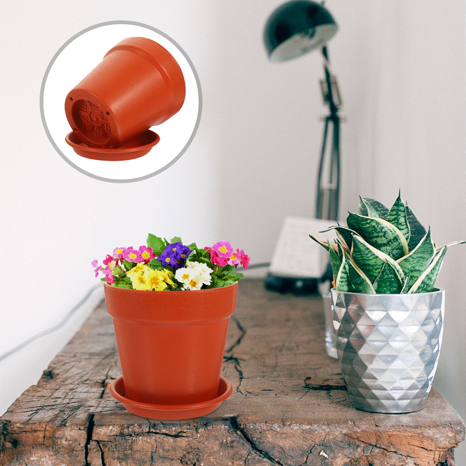 10 Sets Imitation Pottery Plastic Flower Nursery Garden Planter O42857