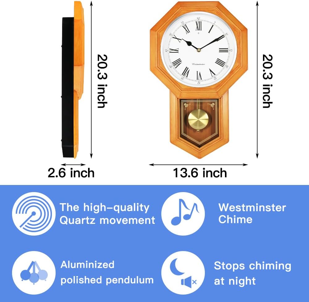 Plastic Pendulum Clock Wood Grain Color H931943