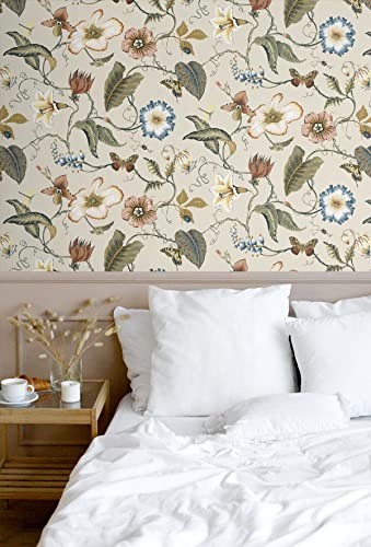 Alabaster Floral Peel and Stick Wallpaper R6125
