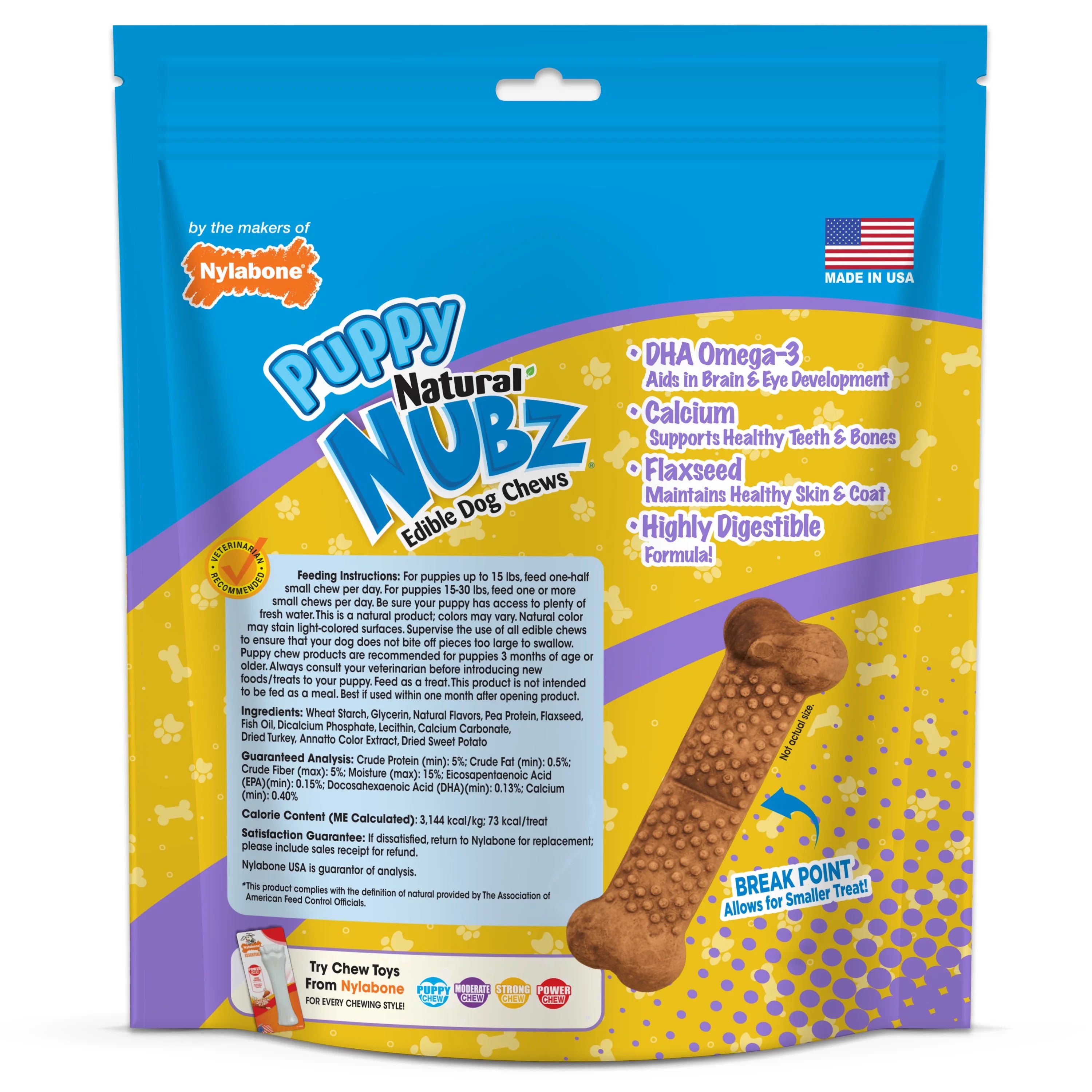 Turkey & Sweet Potato Flavor Small Puppy Chew Treats U86250