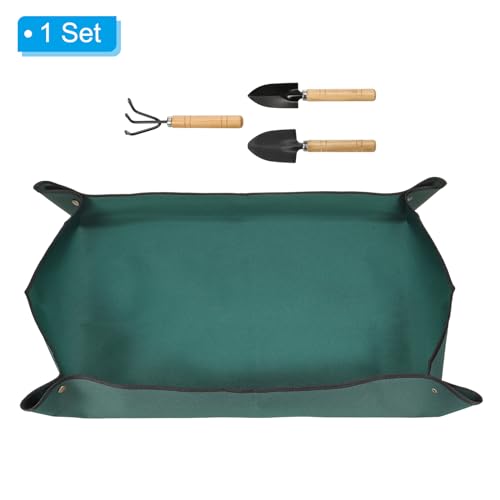 39.4" x 29.5" Waterproof Plant Repotting Mat with Garden Tools O7295