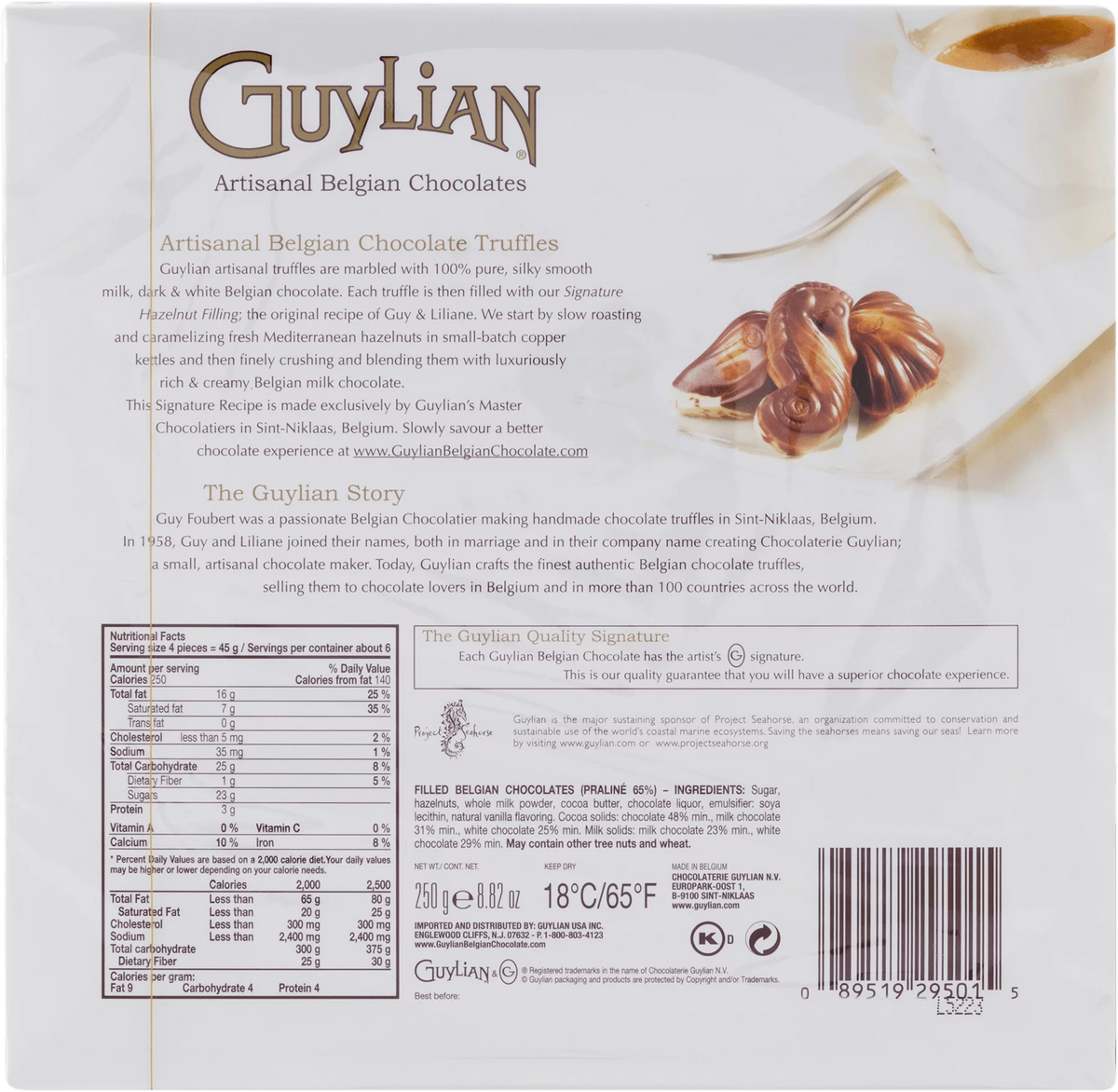 Belgian Seashell Truffles with Hazelnut Filling Chocolate, 8.8 Oz. T962735