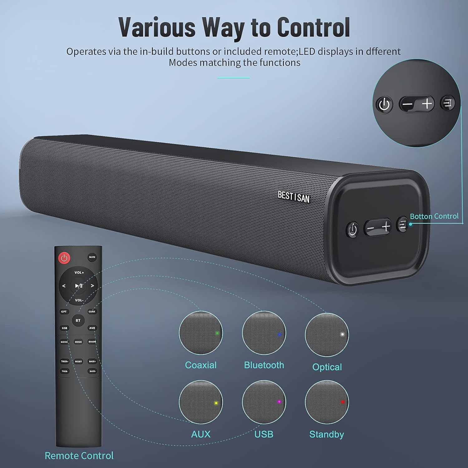 21 Inch Sound Bar with Bluetooth D1228