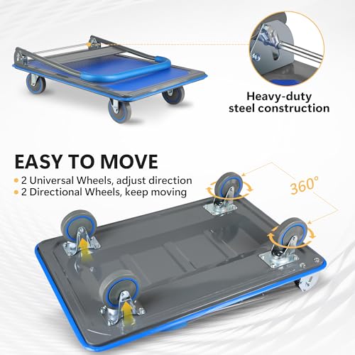 Foldable Push Cart Dolly 330 lbs. Capacity Hand Truck H8715