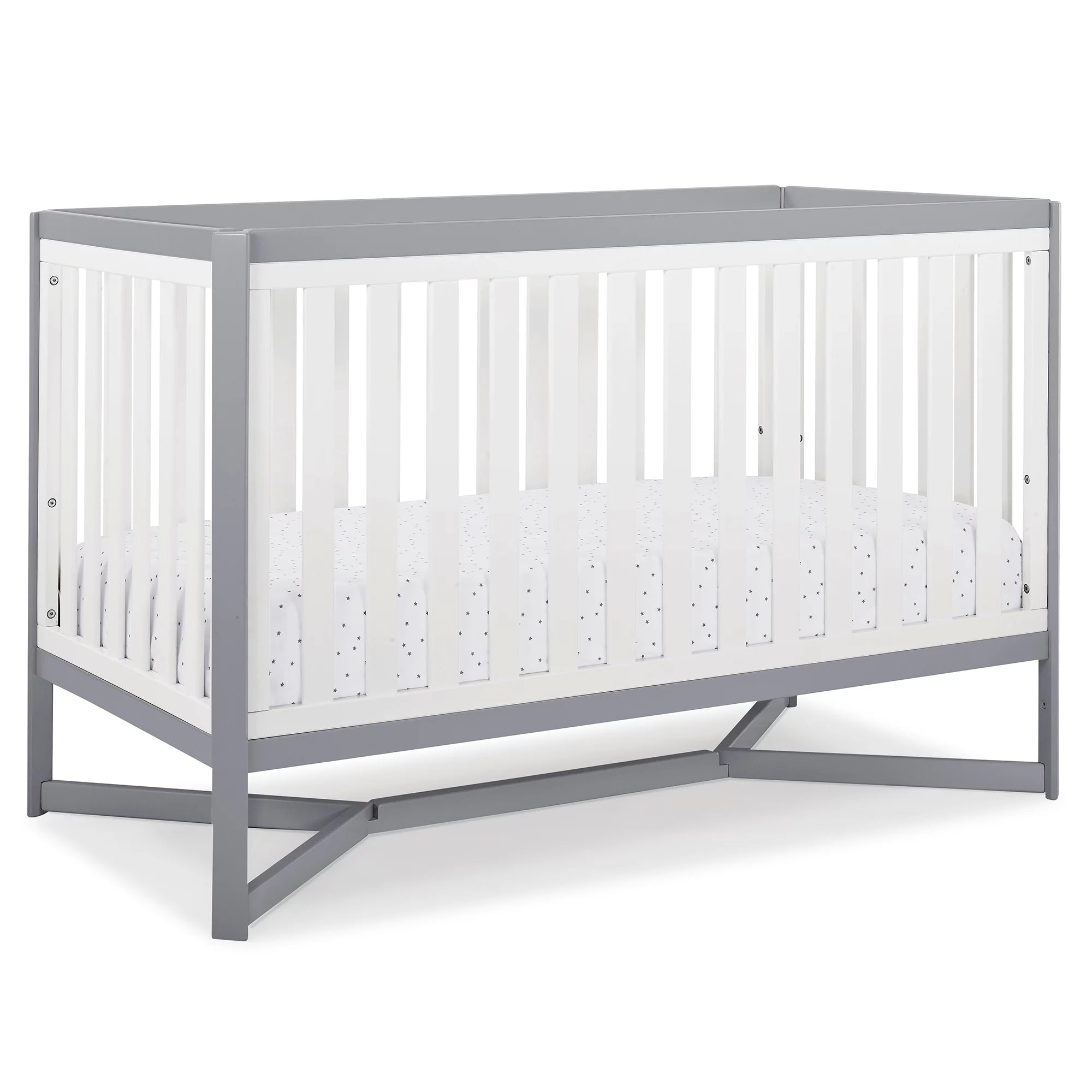 White/Gray 4-in-1 Convertible Crib J339637