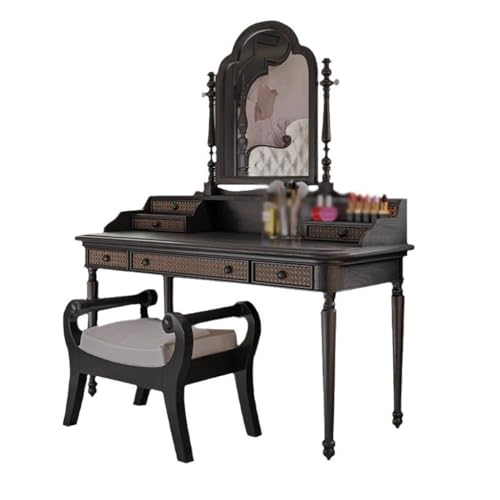 Solid Wood Dressing Table and Chair Combination Vanity Desk S65952
