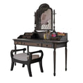 Solid Wood Dressing Table and Chair Combination Vanity Desk S65952