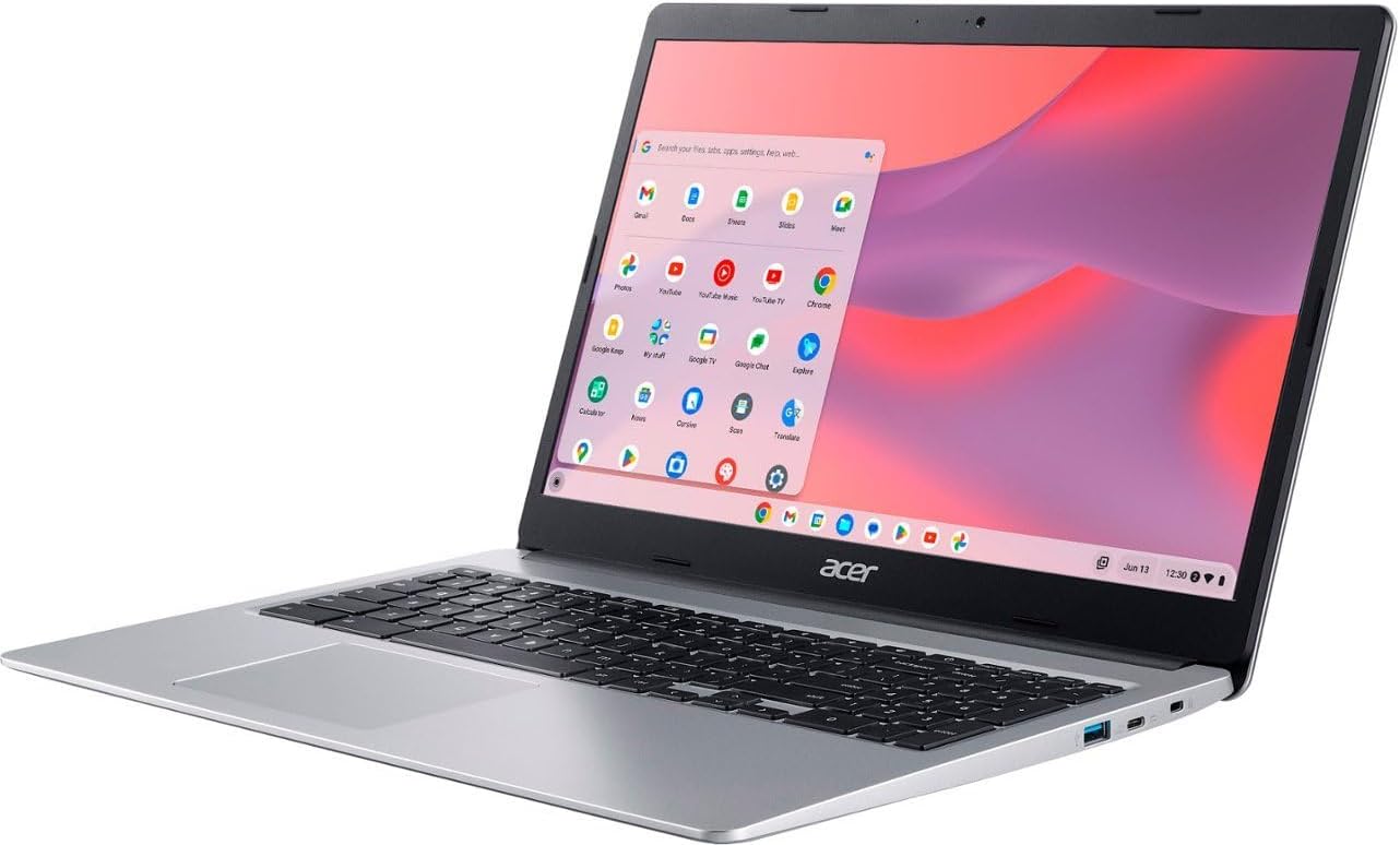 15.6” HD Laptop, Intel Celeron N4020, 4GB RAM, 64GB eMMC, Chrome OS, Silver O504