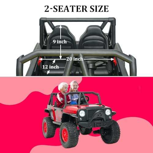24V 5AH 2 Seater 4WD Electric Ride On Car with Remote Control (Red) U53055