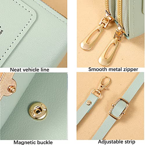 Anti-Theft Leather Small Crossbody Cell Phone Purse Wallet with Shoulder Strap X529671