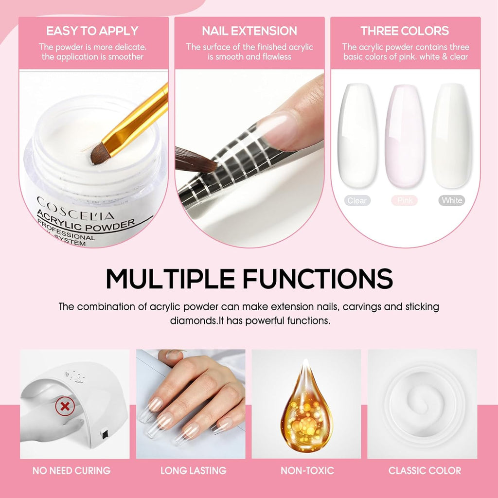 36Pcs Acrylic Nail Kit with Drill and UV Light I6125