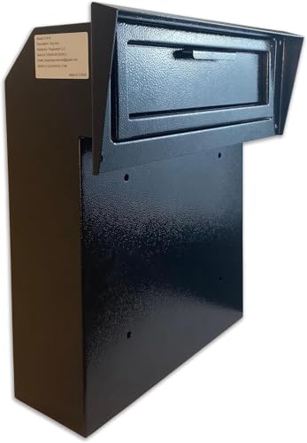 Black Galvanized Steel Locking Mailbox Door Drop Box T756826