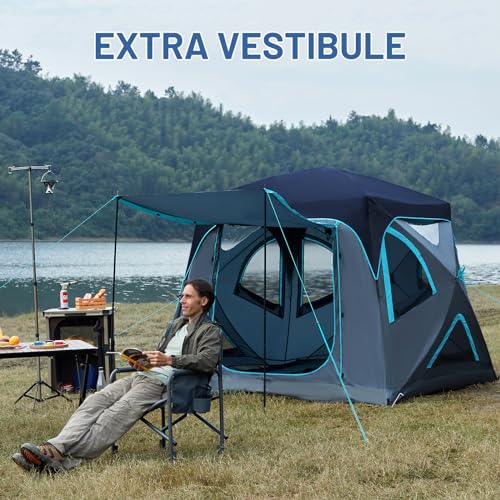 4 Person Instant Pop Up Camping Tent with Rain Fly and Carry Bag N122
