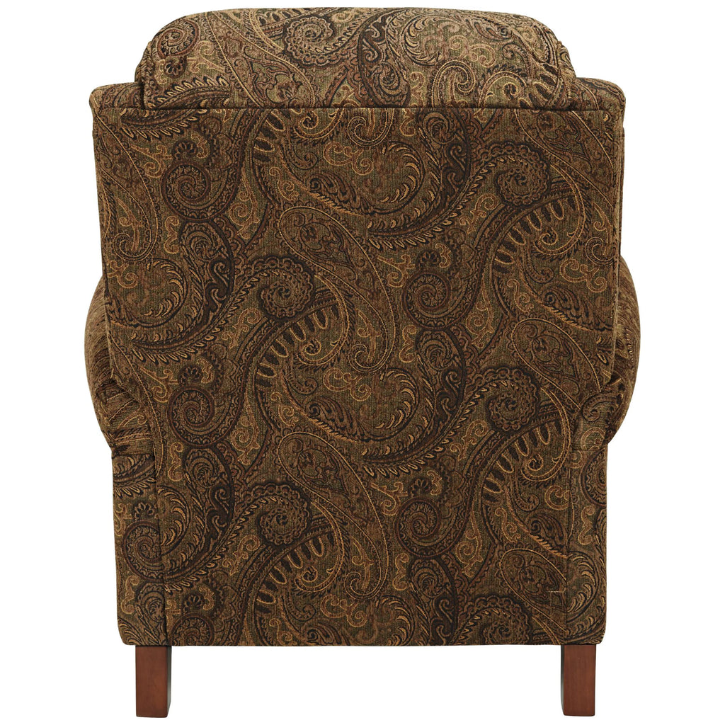 Warm Brown Paisley Patterned Fabric Recliner Chair X94940
