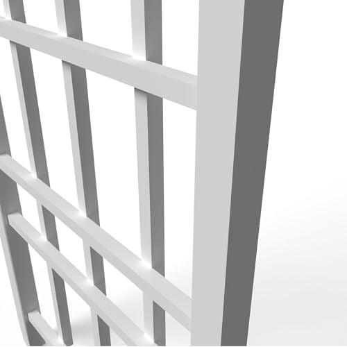 White Heavy Duty PVC Vinyl Outdoor Garden Patio Trellis with Ground Anchors X80844