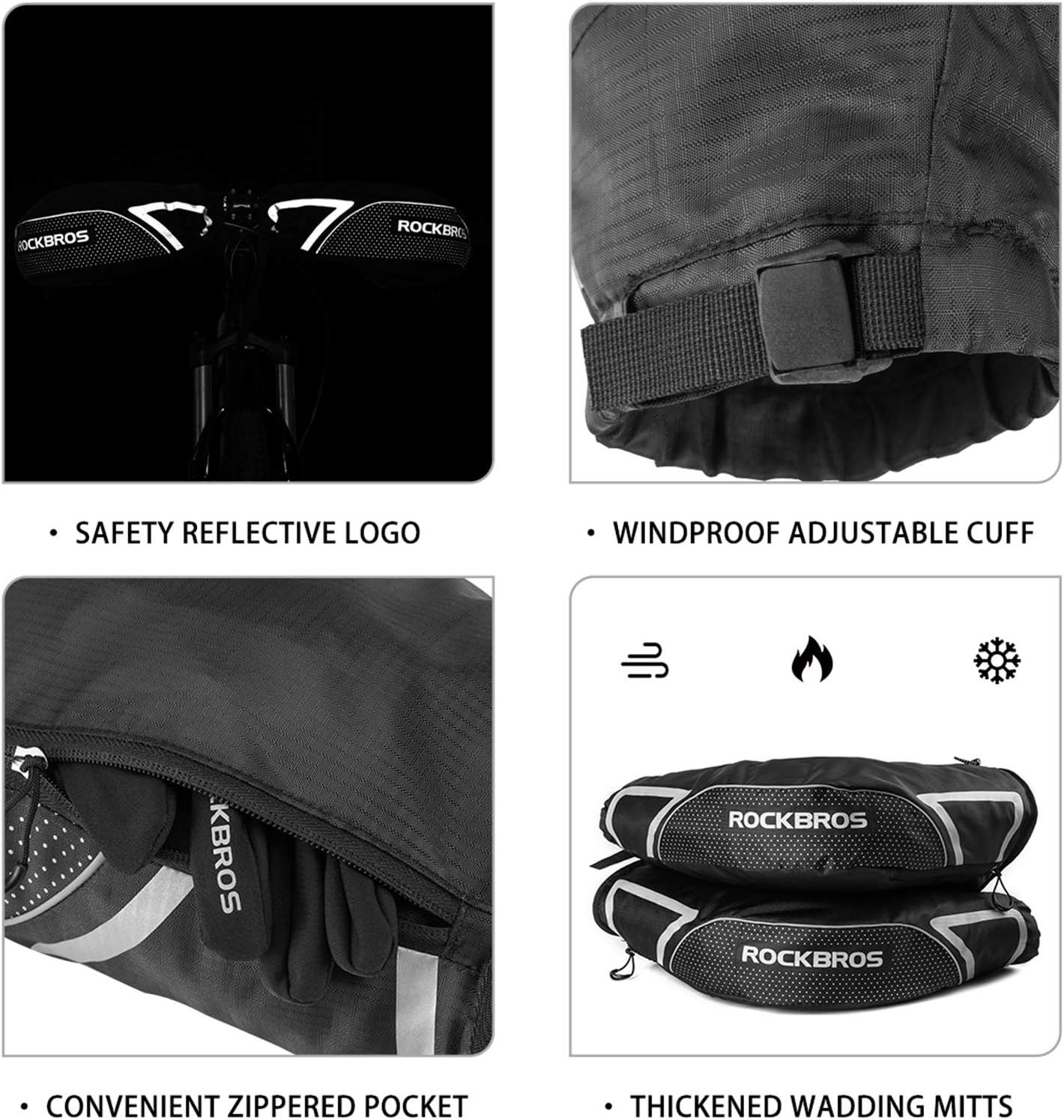 Handlebar Mittens Mountain Bike Bicycle Bar Mitts Winter Cycling Jackets M240167