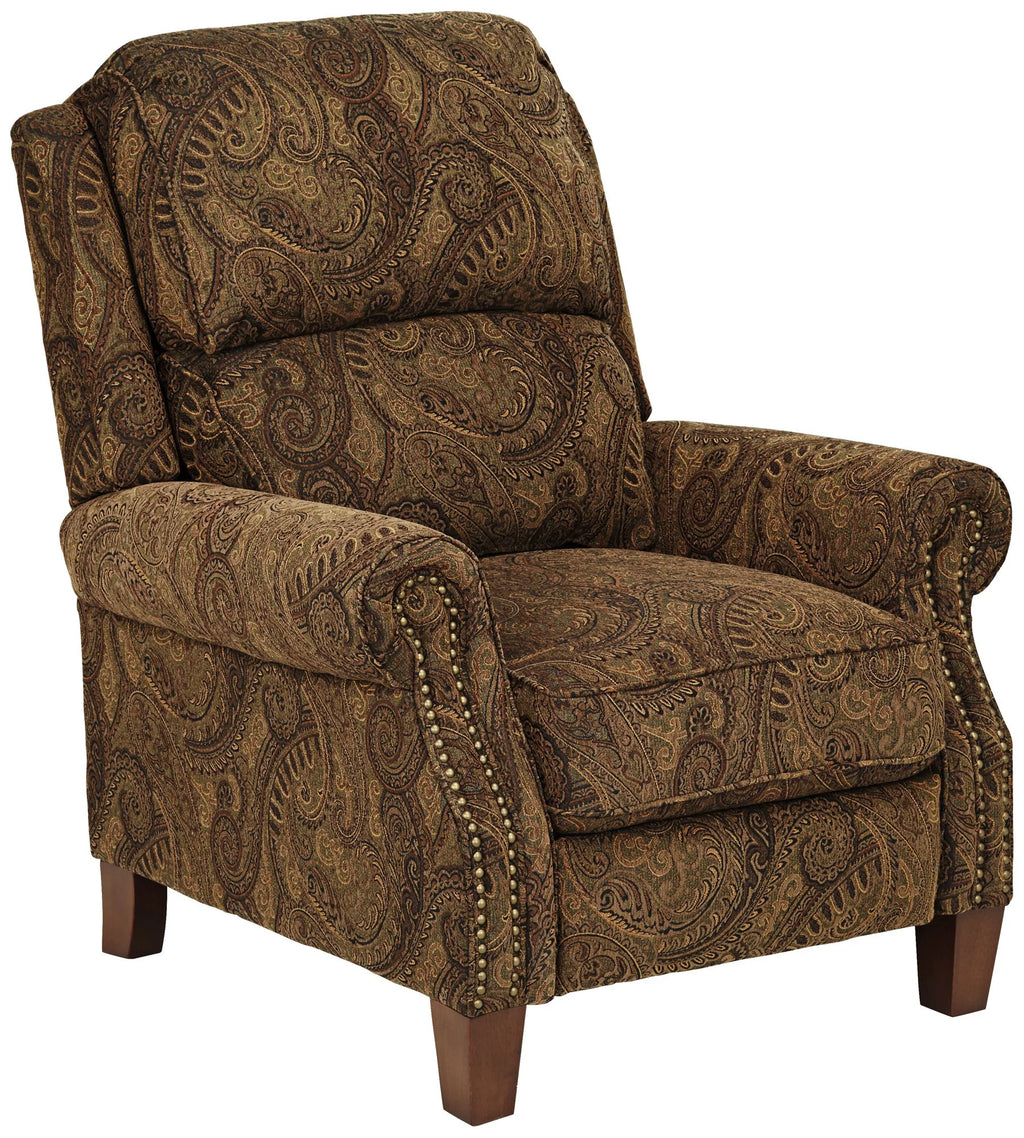 Warm Brown Paisley Patterned Fabric Recliner Chair X94940