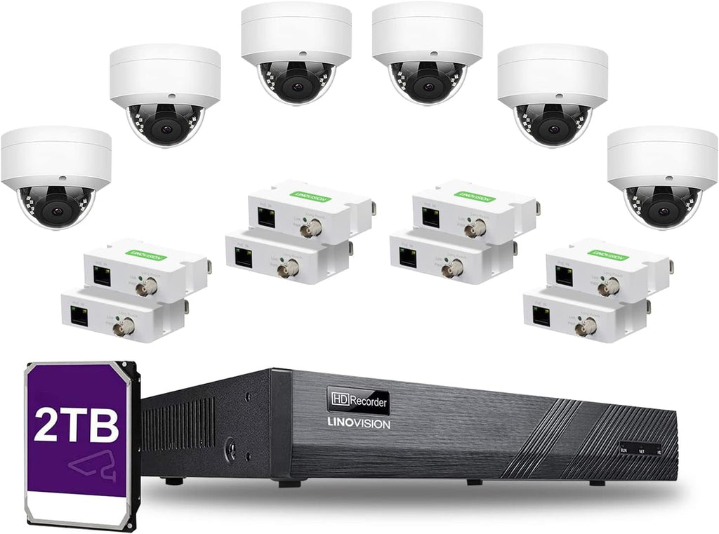 8CH 4K IP Security Camera System with 6 5MP POE IP Dome Cameras D630620