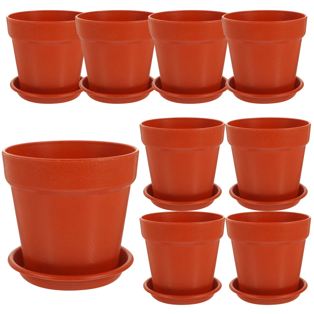 10 Sets Imitation Pottery Plastic Flower Nursery Garden Planter O42857