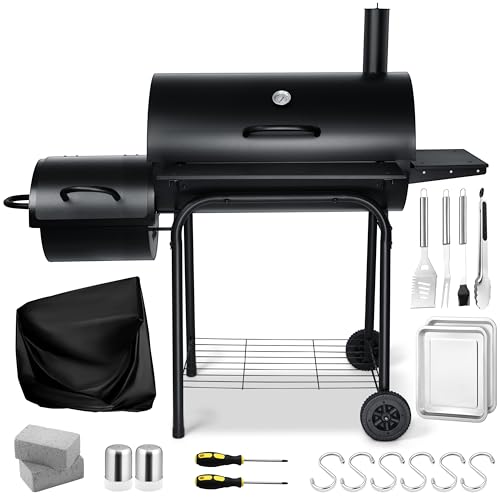 13 Pcs Charcoal Grill with Offset Smoker H29038