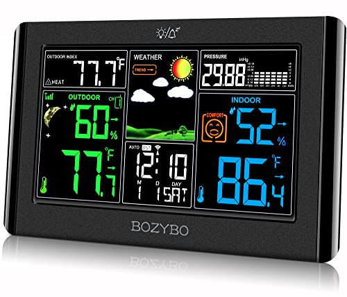 Wireless Indoor Outdoor Thermometer with Atomic Clock Temperature Humidity Monitor R926359