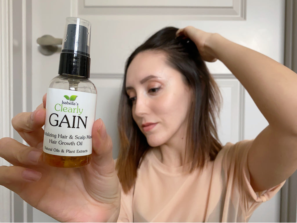 Hair Growth Oil and Thickening Scalp Treatment with Castor, Jojoba, Clary Sage, Rosemary, Nettle Extract I478
