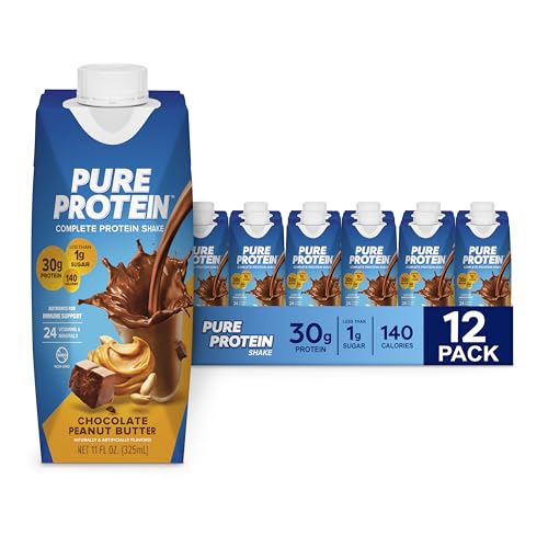 Strawberry Protein Shake, 30g Protein, 11oz Bottles, 12 Pack E9571