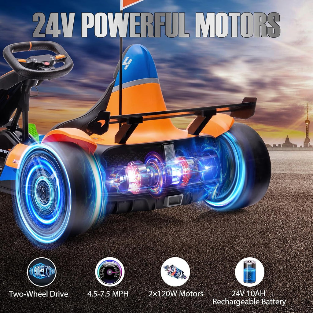 24V Electric Go Kart with 10AH Battery, 2×120W Motor J369