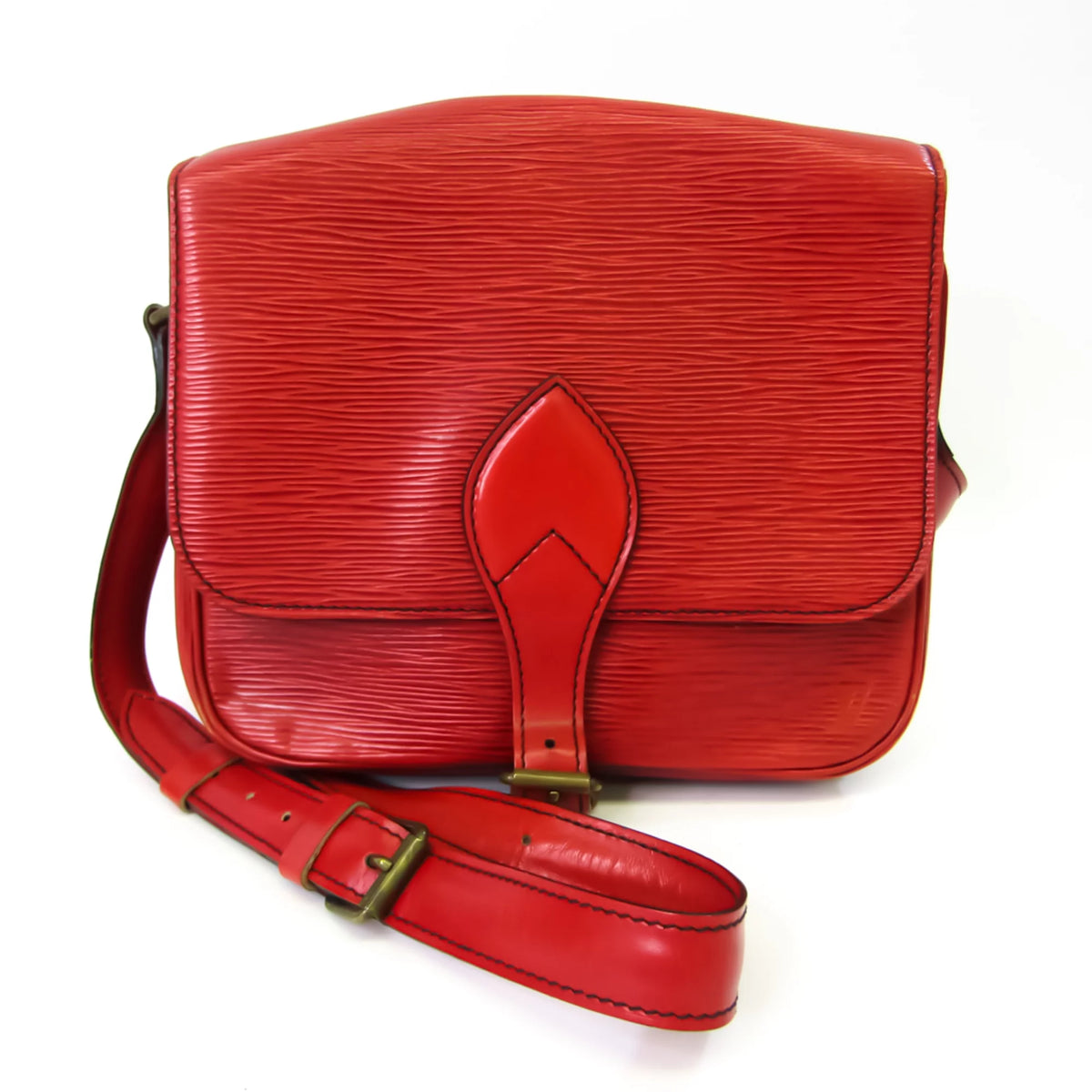 Pre-Owned Epi Cartouchiere Women's Shoulder Bag Castilian Red W5643