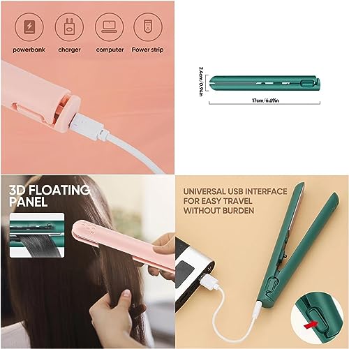 Mini Dual Purpose Curling Iron, USB Rechargeable Cordless Curling Iron (Blue) S4698