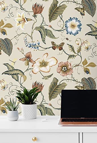 Alabaster Floral Peel and Stick Wallpaper R6125