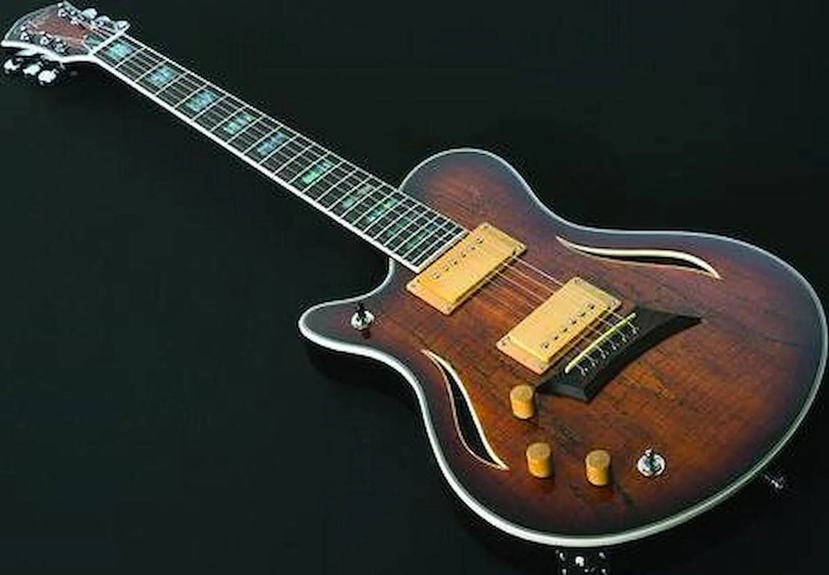 Left Handed Spalted Maple Burst Electric Guitar E419619