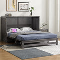 Gray Queen Size Murphy Bed with Storage Drawer W950