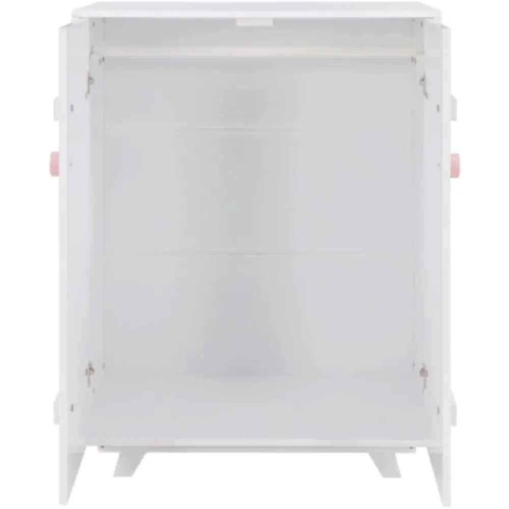 Wooden Wardrobe with Hanging Rods and Doors A7237