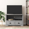 Gray Solid Wood Pine TV Stand with 2 Drawers R806