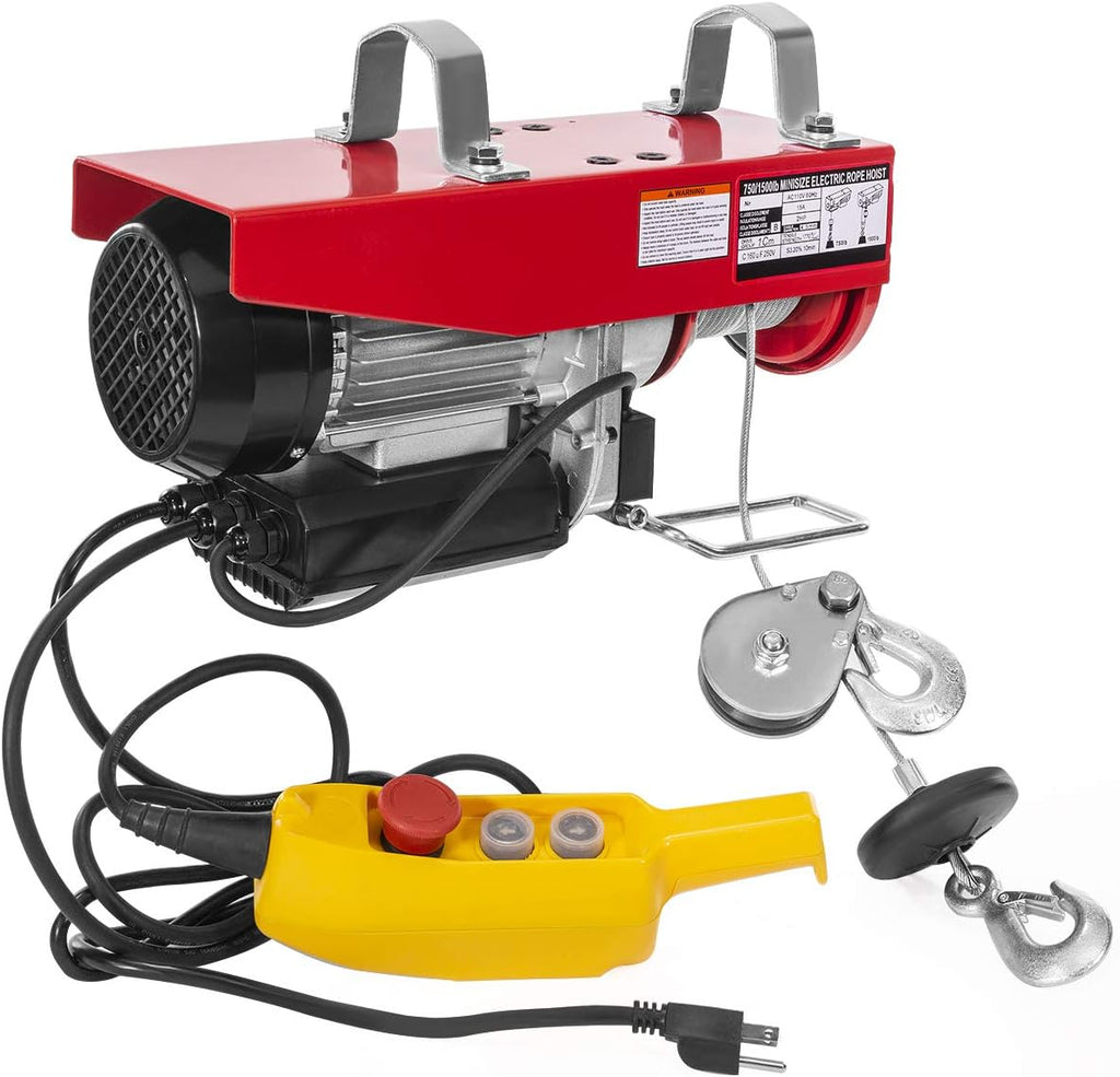 1500 LBS Electric Hoist with Remote Control Dual Line Operation Z5812