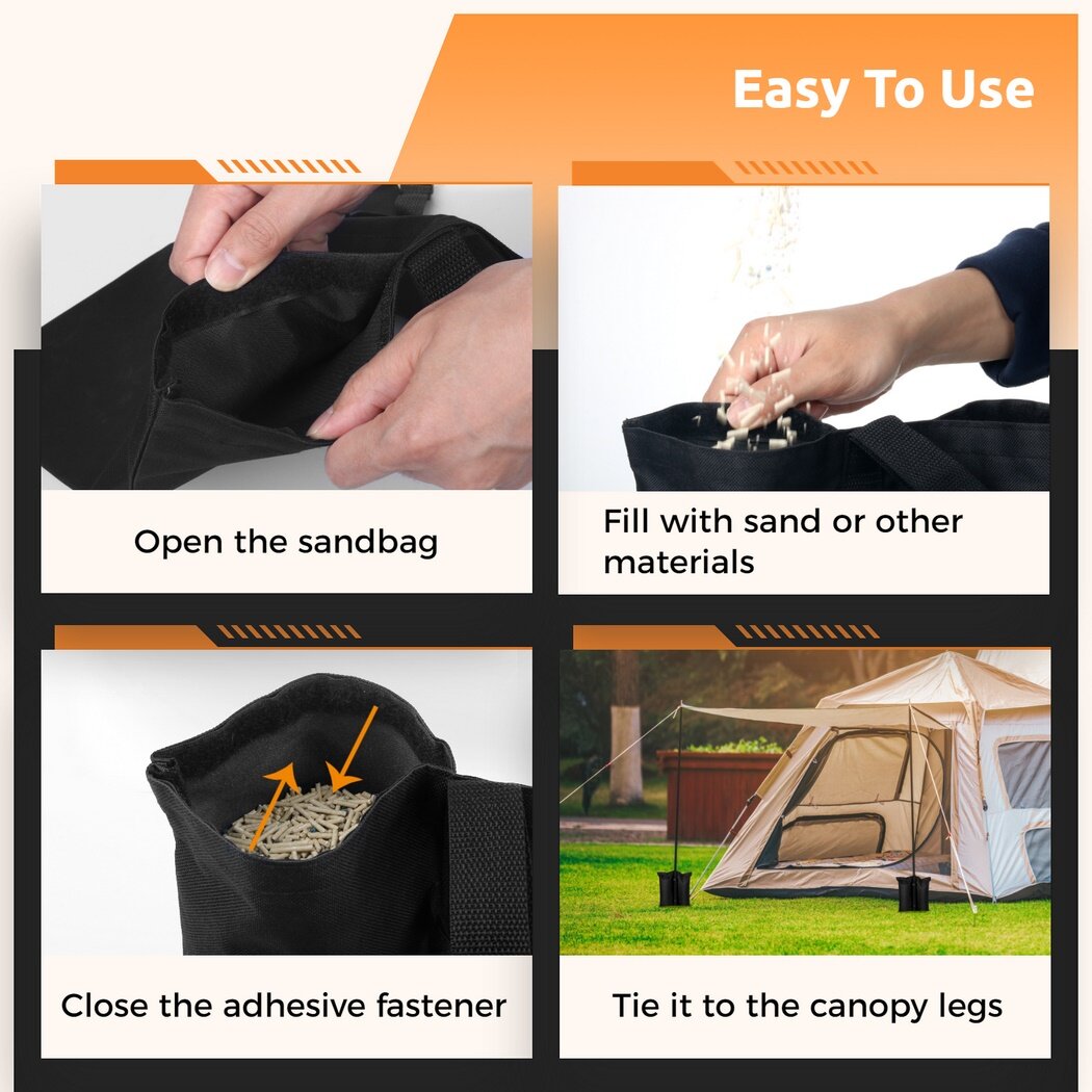 4pcs Weight Bags for Canopy Legs, Heavy Duty Weighted Feet Bags C759