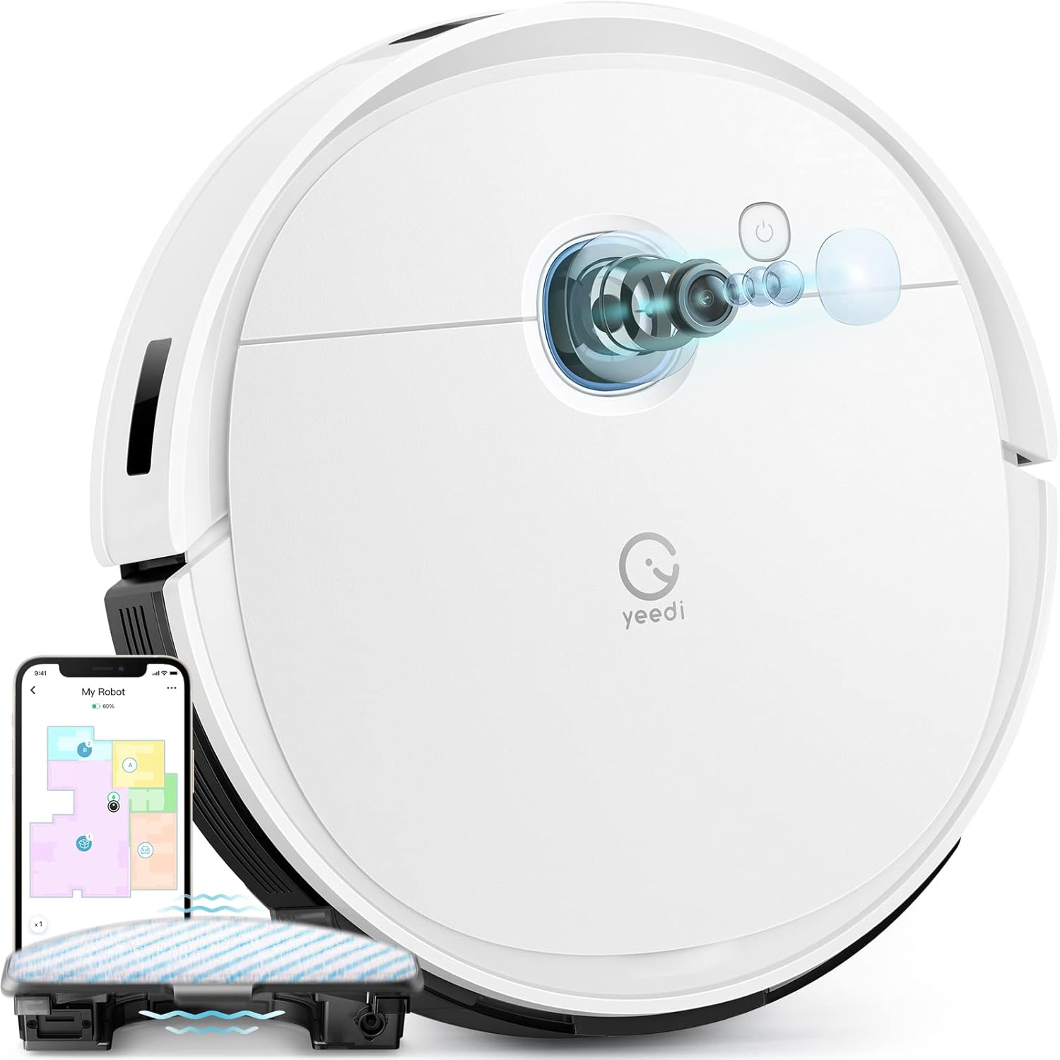 Robot Vacuum and Mop Combo, 3000Pa Suction, 240mins Runtime E722646