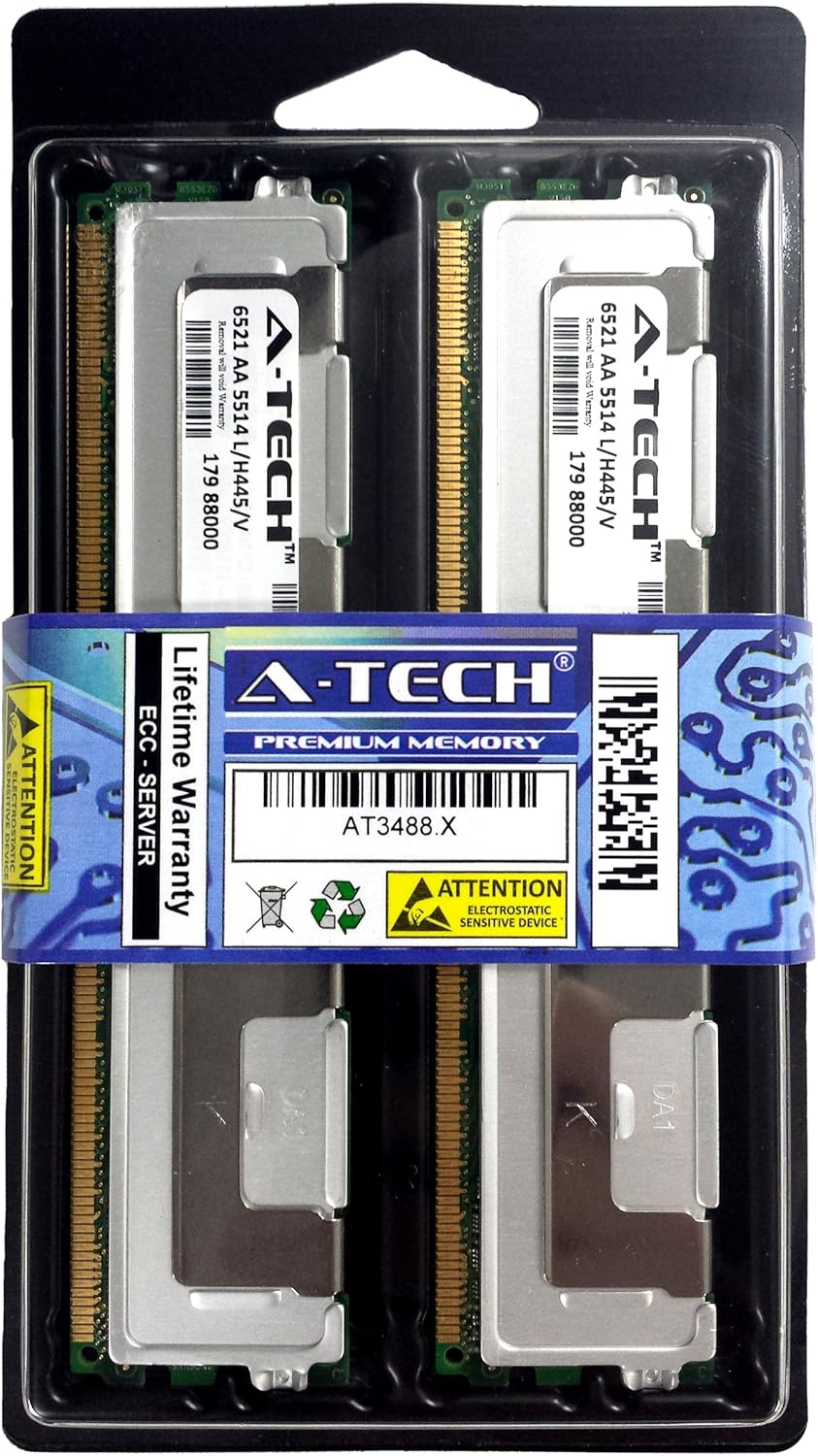 32GB Kit (4x8GB) DDR2 Server Memory, PC2-5300 667MHz ECC 240 Pin B97435