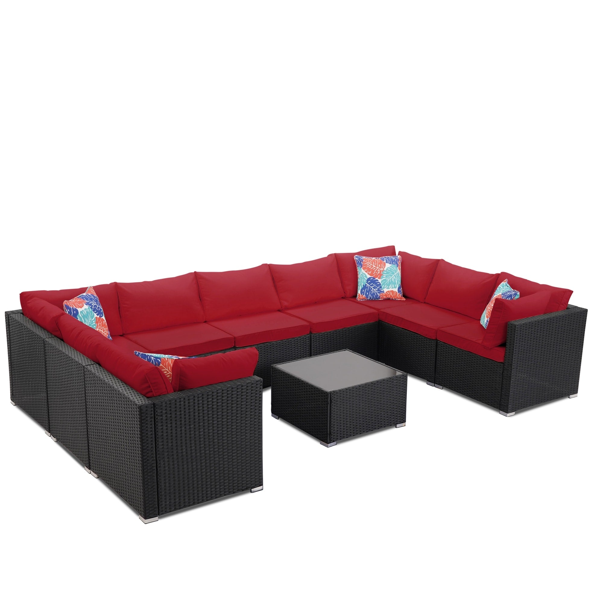 Antique White Rattan Sofa Sectional Set D9253