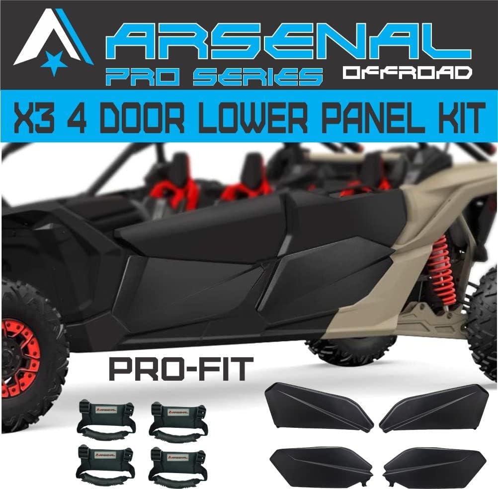 4 Door Panel Insert Kit with Alloy Frame for Can Am Maverick X3 Max RS DS 2017-2022 E251664