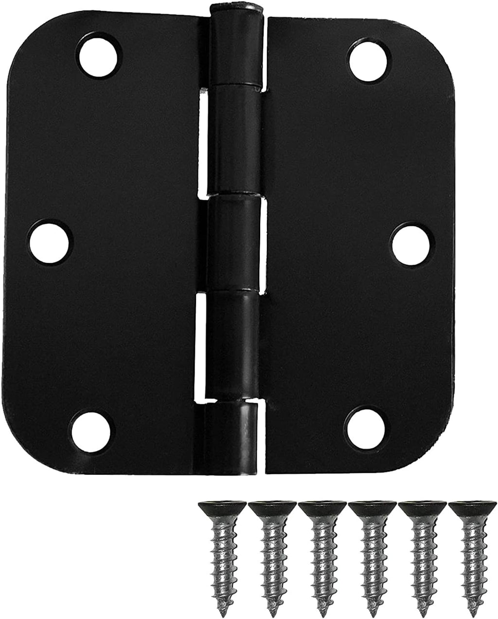 48 Pack Black Flat Interior Door Hinges 3.5 x 3.5 Inch 5/8 Radius Corners E2709