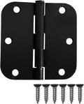 48 Pack Black Flat Interior Door Hinges 3.5 x 3.5 Inch 5/8 Radius Corners E2709