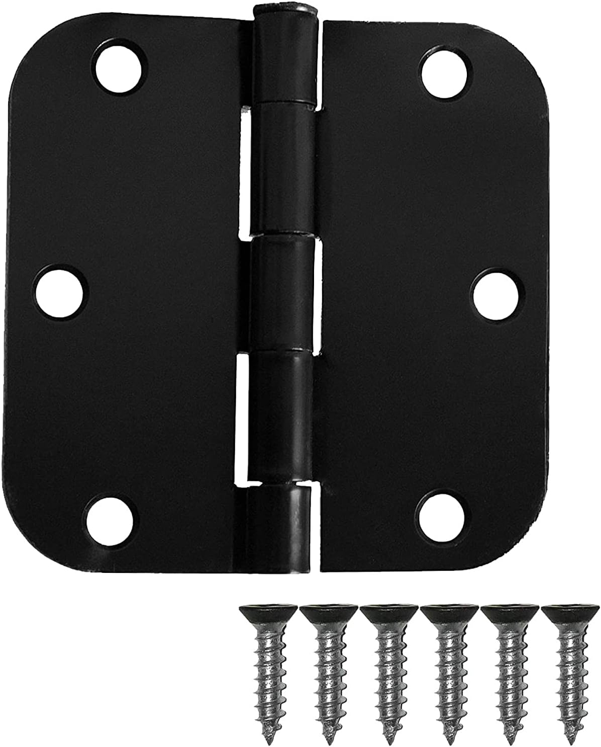 48 Pack Black Flat Interior Door Hinges 3.5 x 3.5 Inch 5/8 Radius Corners E2709
