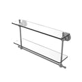 22 in. Two Tiered Glass Shelf with Towel Bar Matte Gray E254326