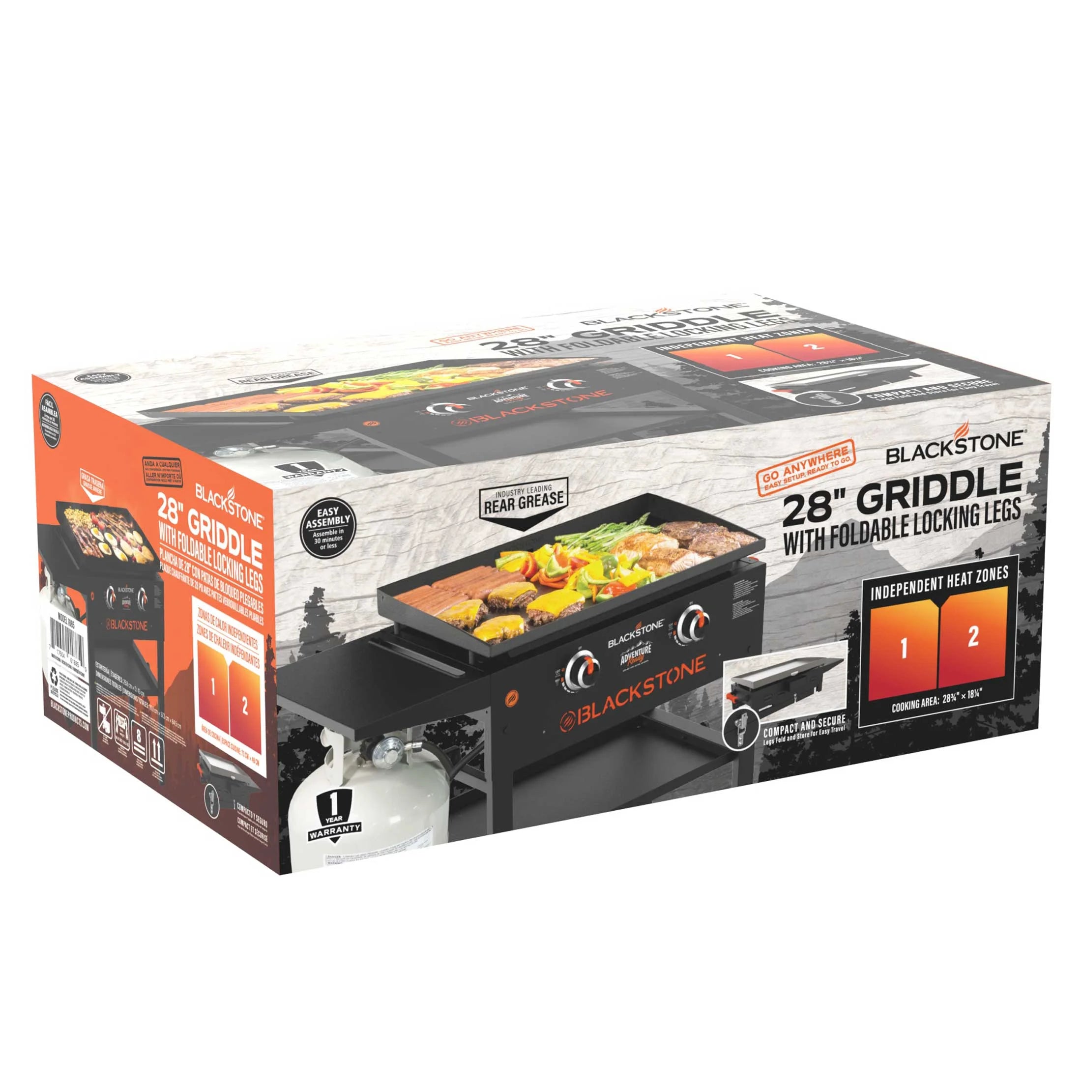 2-Burner 28" Propane Griddle with Foldable Locking Legs Q989296