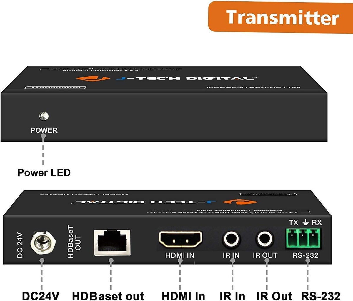 Long Range HDMI Extender Over Cat6 150m/492ft HDBaseT 1080P Extender PoC A1776